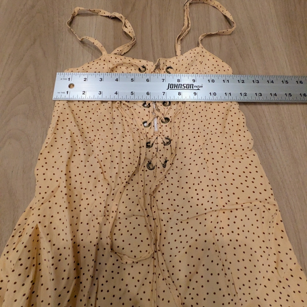NWT Anthropologie Faithful The Brand Cream And Polka Dot Long Dress Size XS - Picture 6 of 8